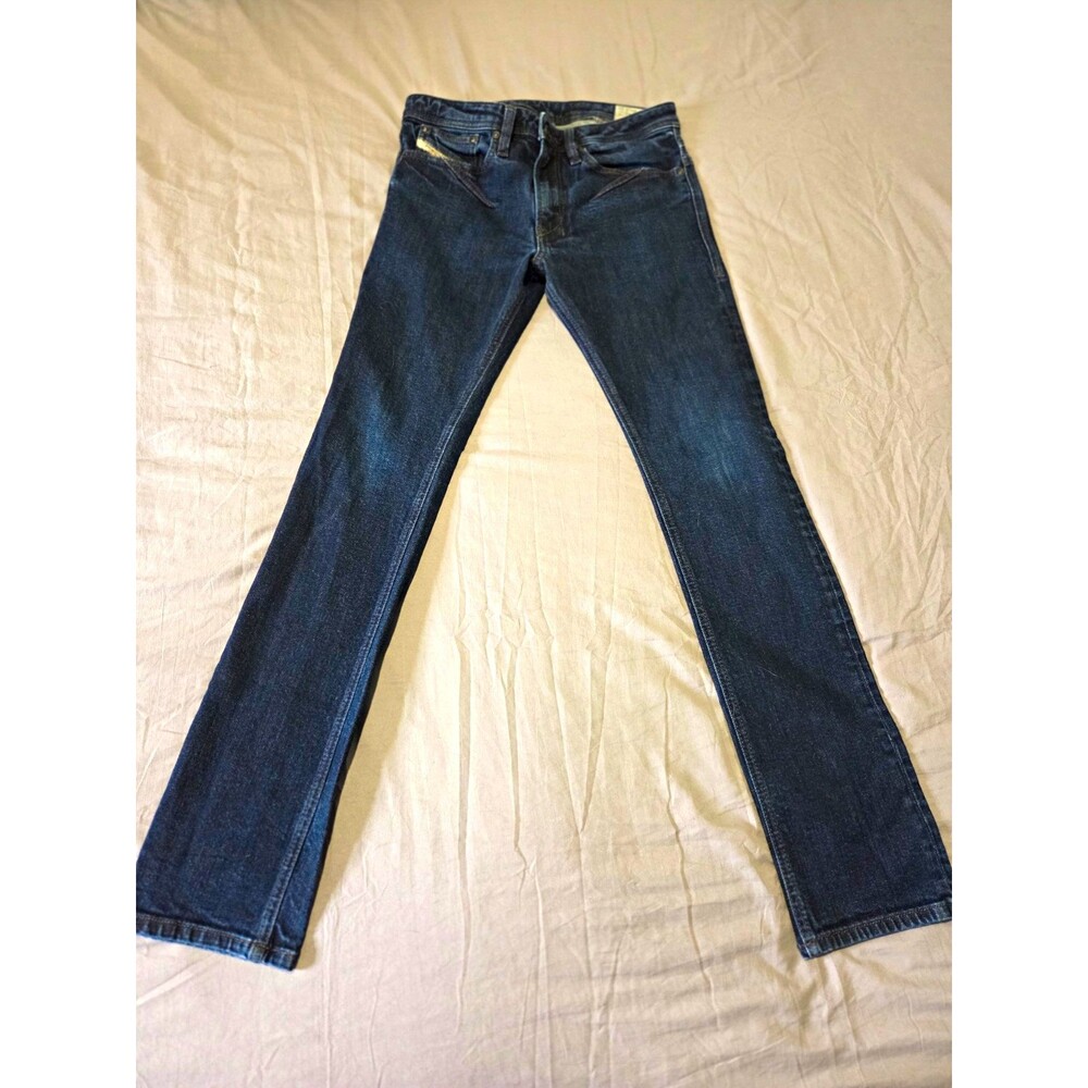 Diesel Industry Slim Straight Dark Wash Blue Denim Jeans Mens Size 28 Low Rise